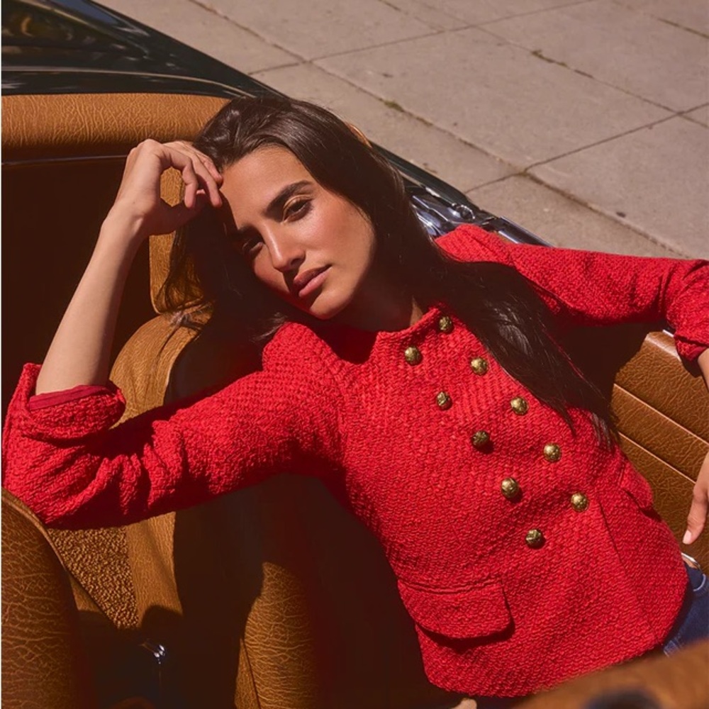 Veronica Beard Bentley Tweed Red Jacket
